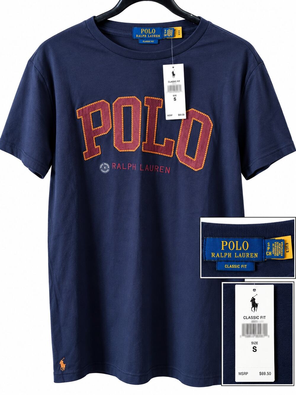 Polo Ralph Lauren Classic Fit POLO Graphic T-Shirt Navy Size S NWT